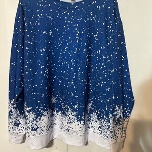 Blue and White Long Sleeve Boxy Sweatshirt